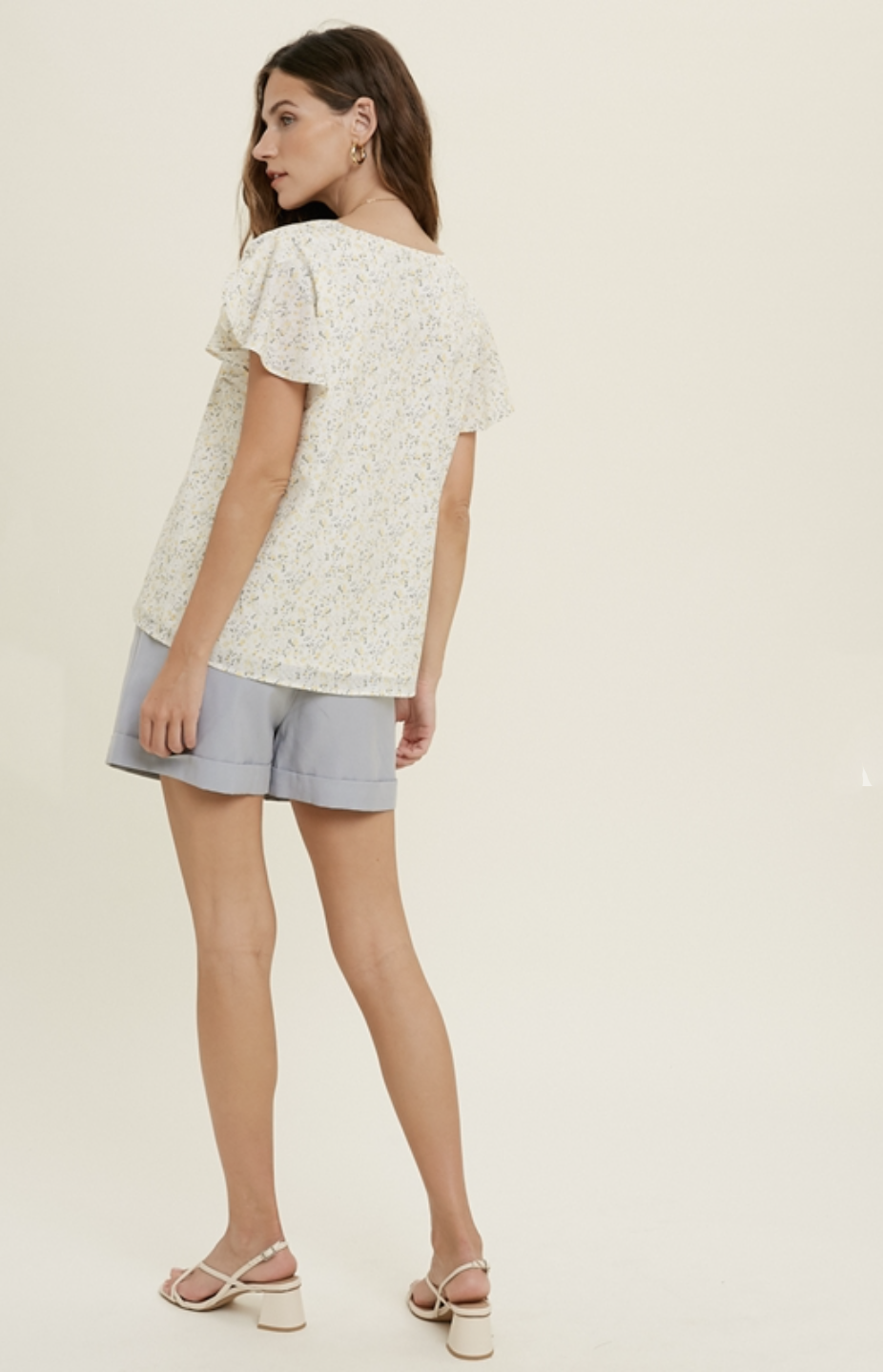 【１着でも送料無料】 Floral Print Tulip Sleeve Blouse – Mina Mae's トップス